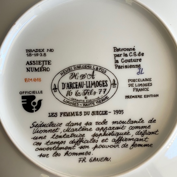 VINTAGE D’Arceau-Limoges Les Femmes du Siecle|1935 - Picture 4 of 4
